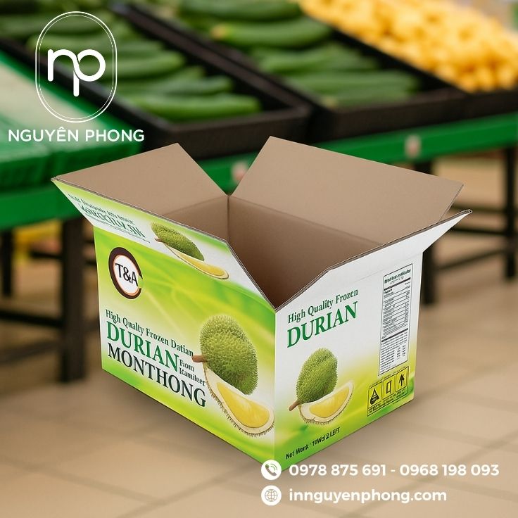 Thùng carton đựng sầu riêng xuất khẩu